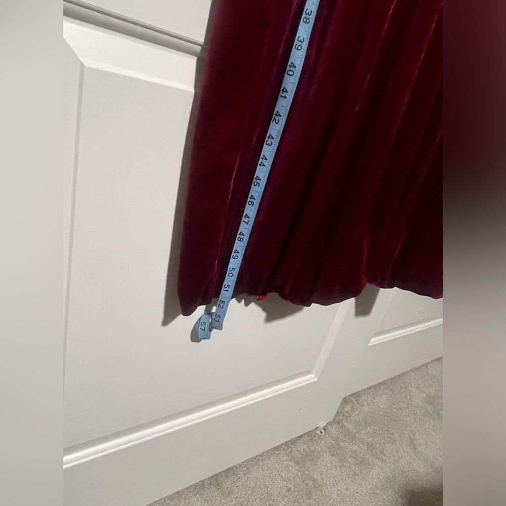 ♥️Velvet Burgundy Red Bubble Dress /w Pockets♥️ - Picture 10 of 13